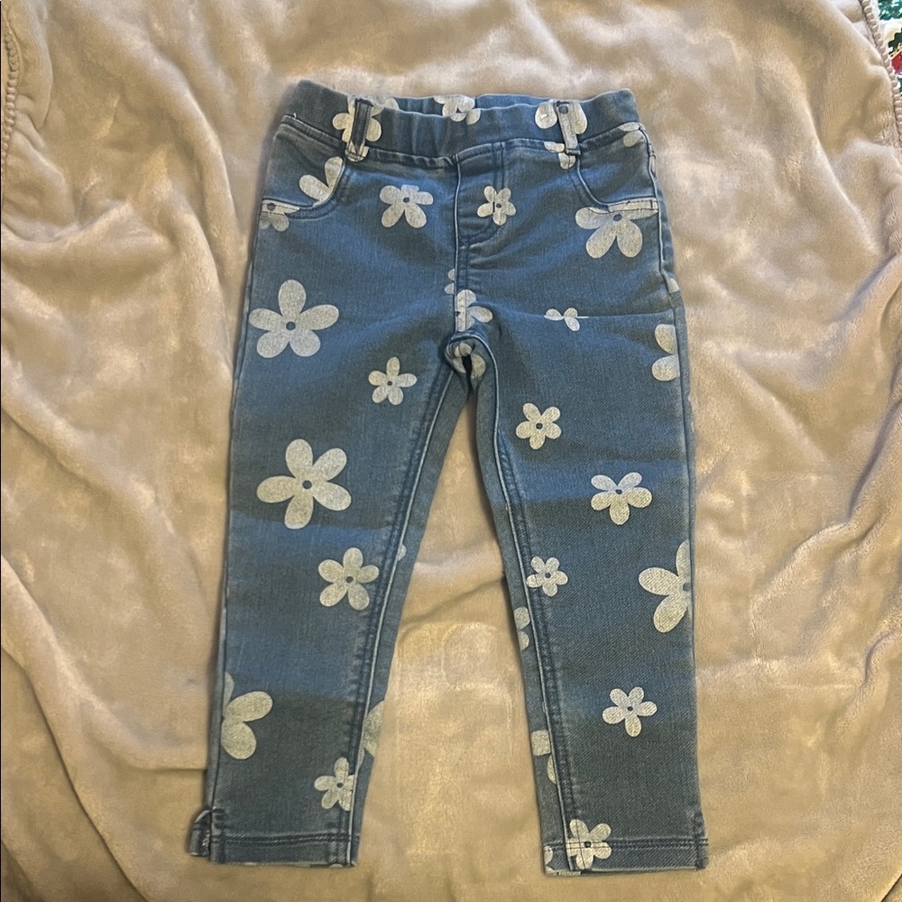 Garanimals Blue Denim Jeggings with White Floral Print